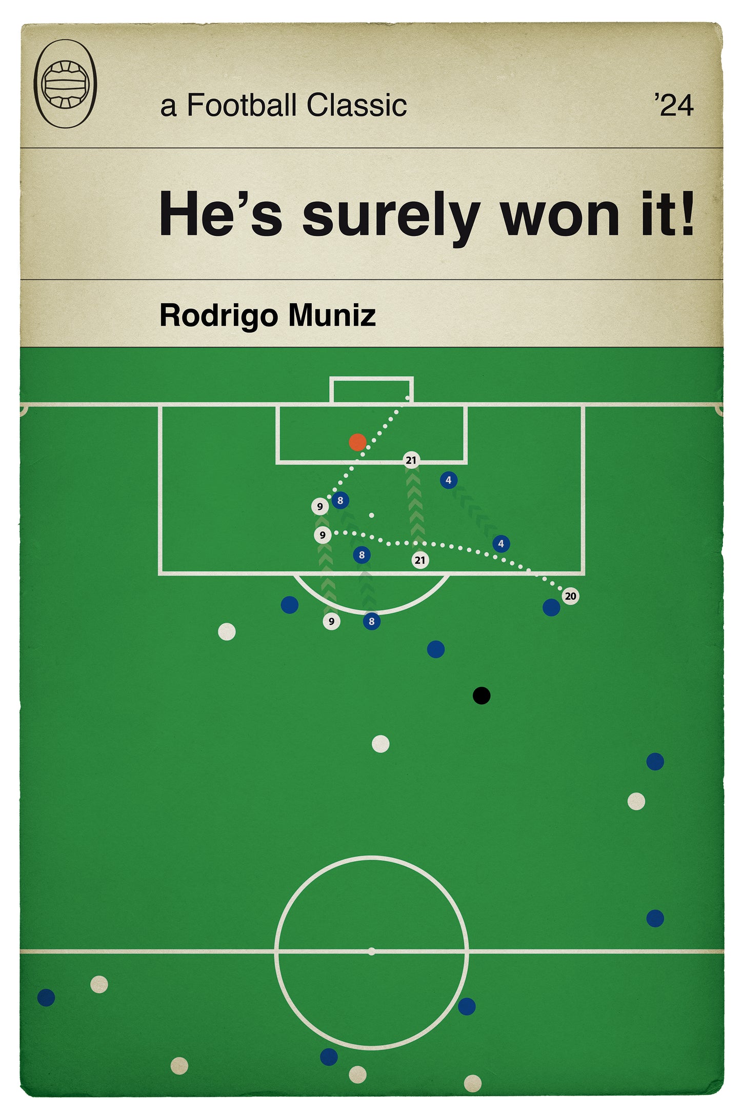 Fulham Winner against Chelsea - Rodrigo Muniz Goal - Chelsea 1 Fulham 2 - Premier League 2024 - Classic Book Cover Print (Various Sizes)