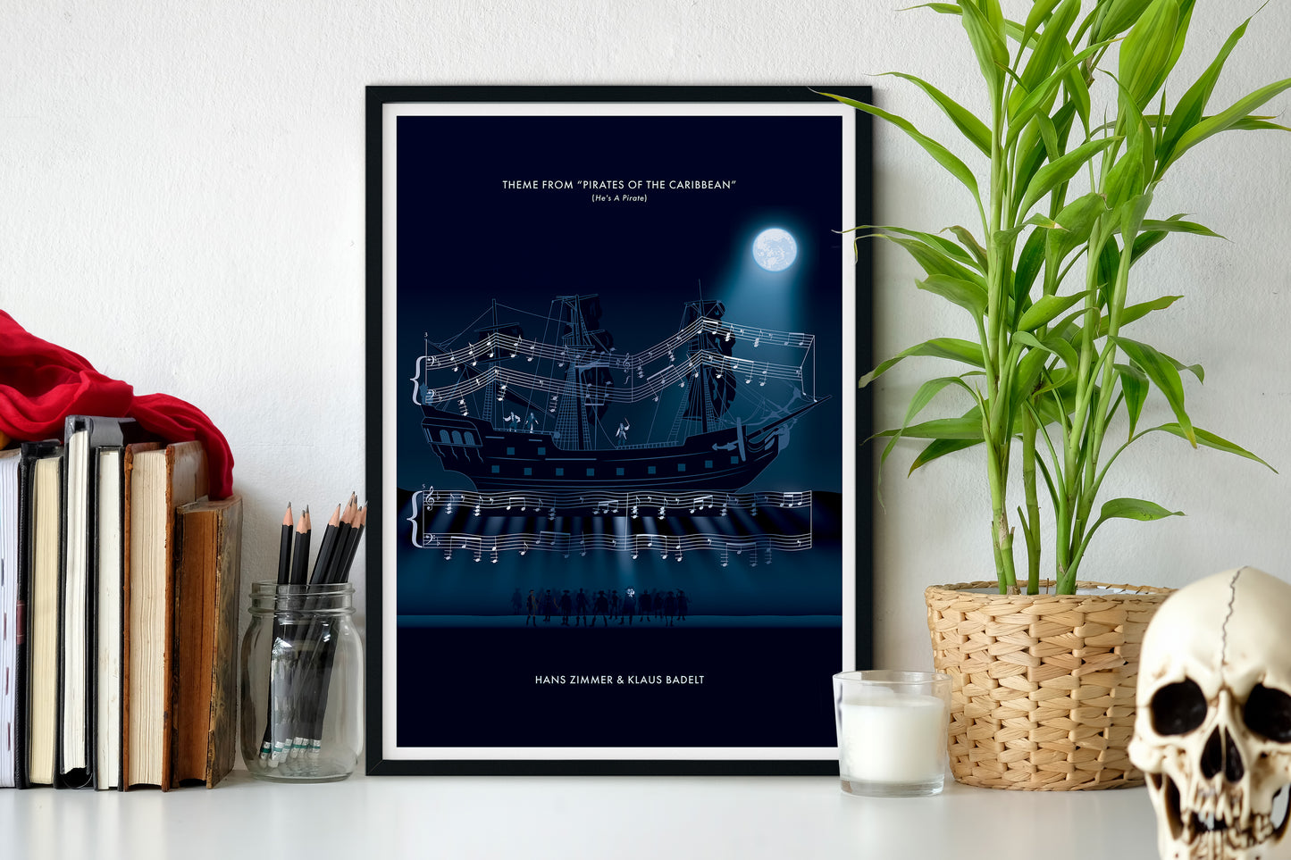 Theme from Pirates of the Caribbean - ‘He’s a Pirate’ by Hans Zimmer and Klaus Badelt - Movie Classics Sheet Music Art (Various Sizes)