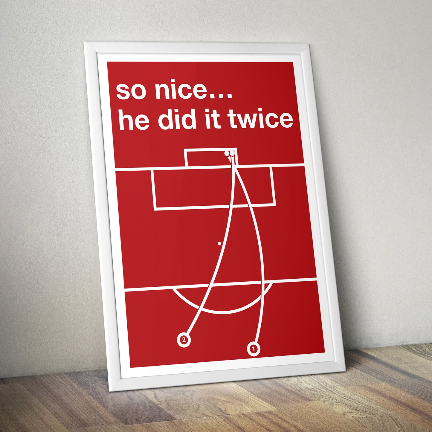 So nice… he did it twice - Declan Rice Goals - Both free-kicks - Arsenal 3 Real Madrid 0 - Champions League Quarter-Final 2025 - Swiss Style Goal Print - Home Decor (Various sizes)