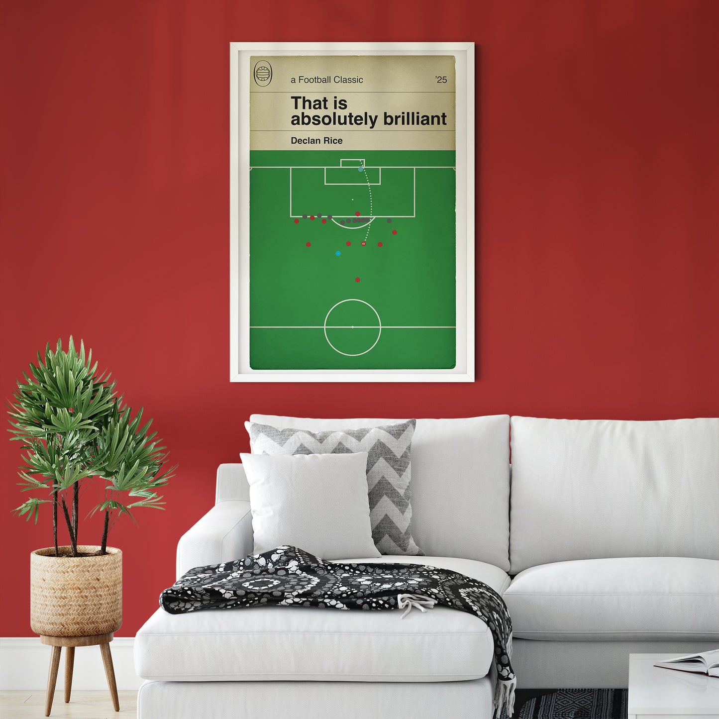 Arsenal 3 Real Madrid 0 - Declan Rice Goal - First Free kick - Champions League Quarter-Final 2025 - Classic Book Cover Goal Print - Wall Decor Poster (Various sizes)