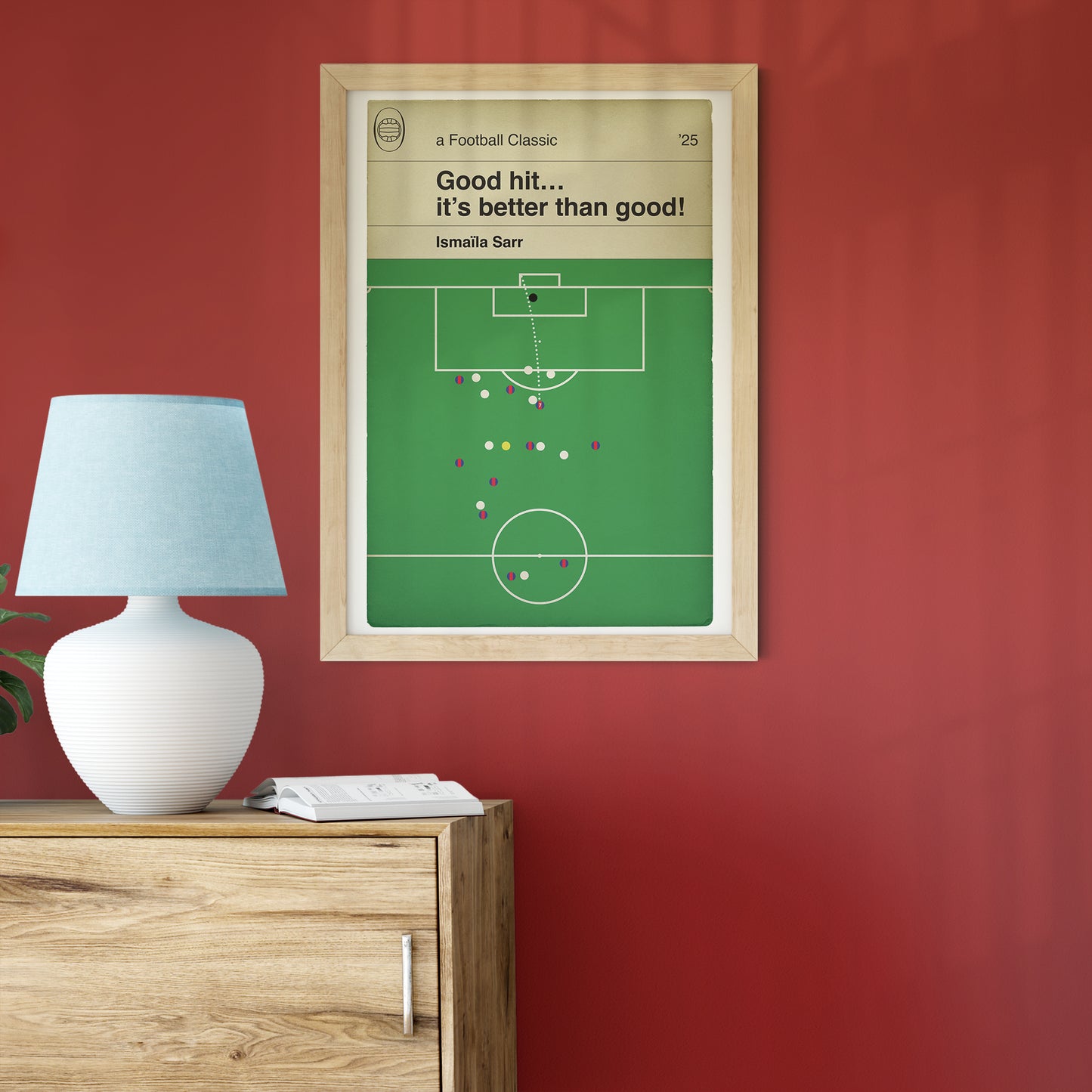 Crystal Palace 3 Aston Villa 0 - Ismaïla Sarr Goal - FA Cup Semi-Final 2025 - Classic Book Cover Print (Various Sizes)