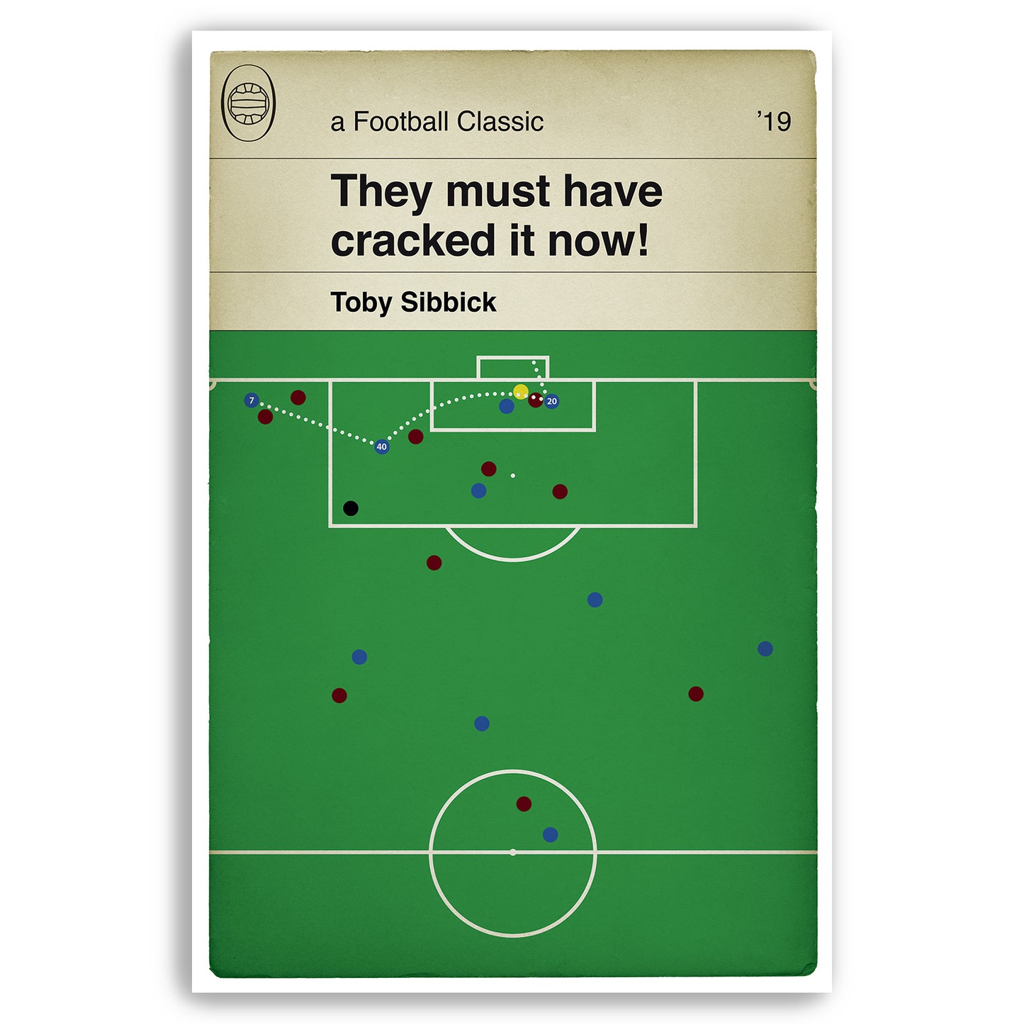 AFC Wimbledon 4th goal v West Ham - Toby Sibbick - FA Cup Fourth Round 2019 - Classic Book Cover Poster - Football Gift (Various Sizes)