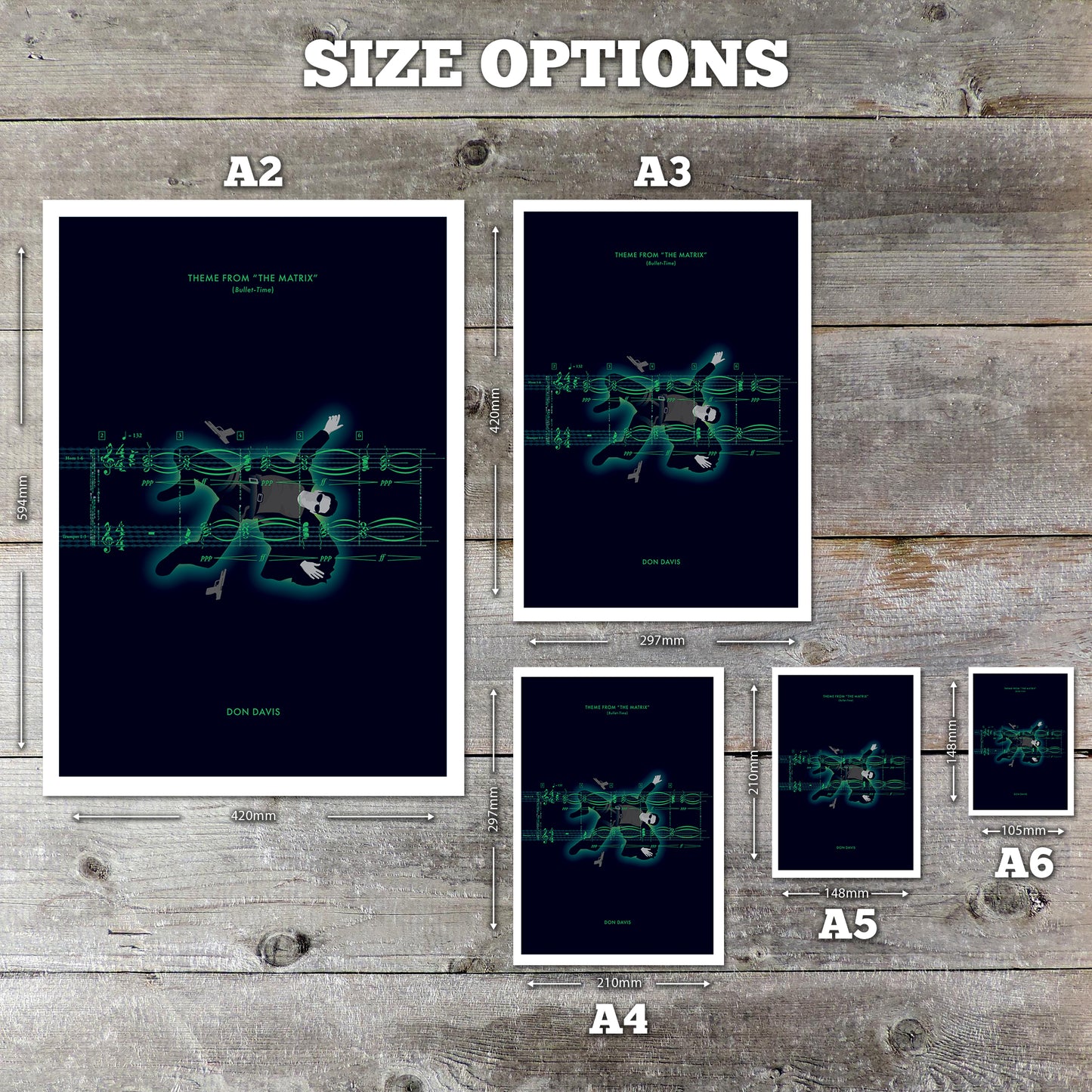 Theme from The Matrix - ‘Bullet-Time’ by Don Davis - Movie Classics Poster - Soundtrack Print - Sheet Music Art (Various Sizes)