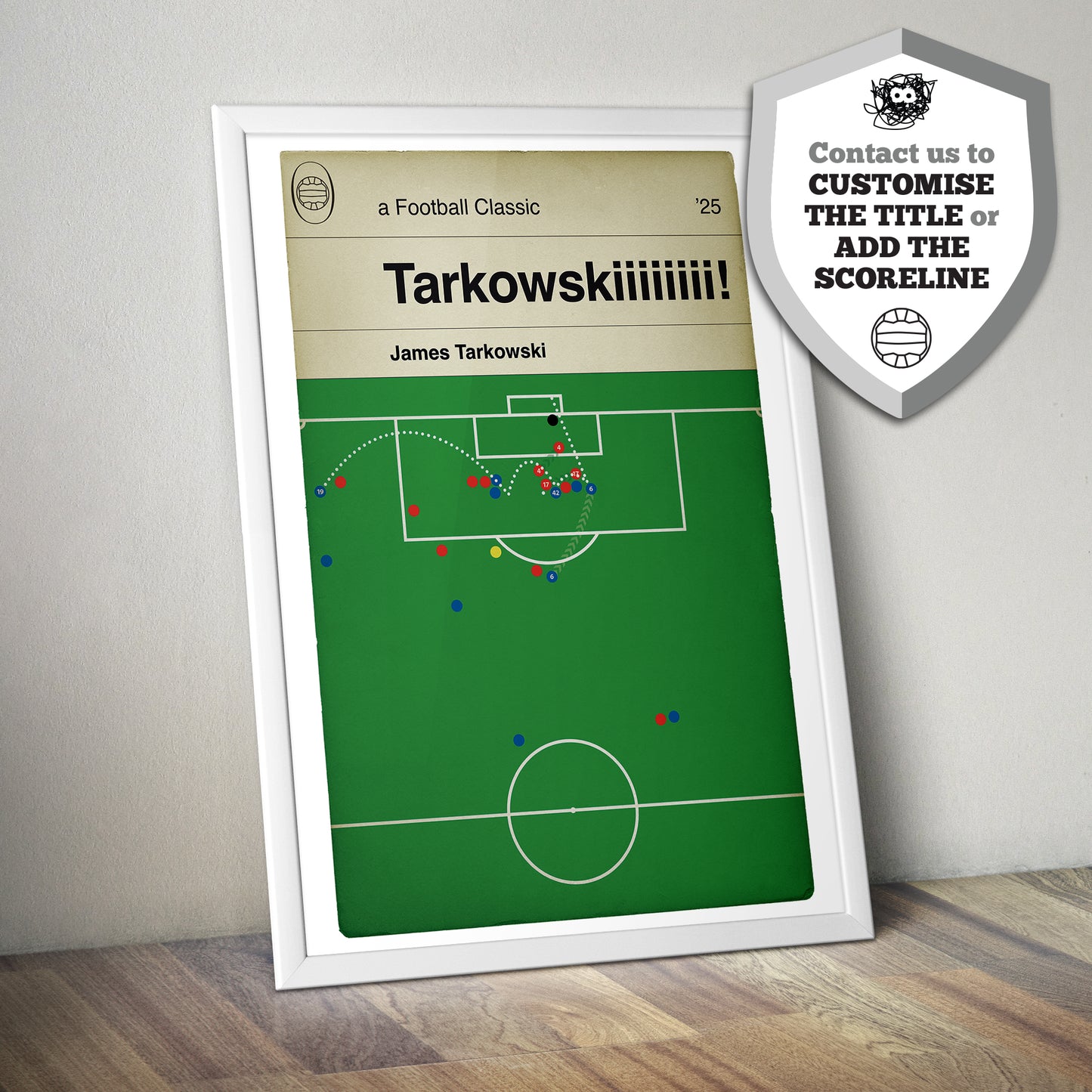 James Tarkowski Goal - Everton 2 Liverpool 2 - Final Merseyside Derby at Goodison Park - Football Book Cover Print (Various sizes)
