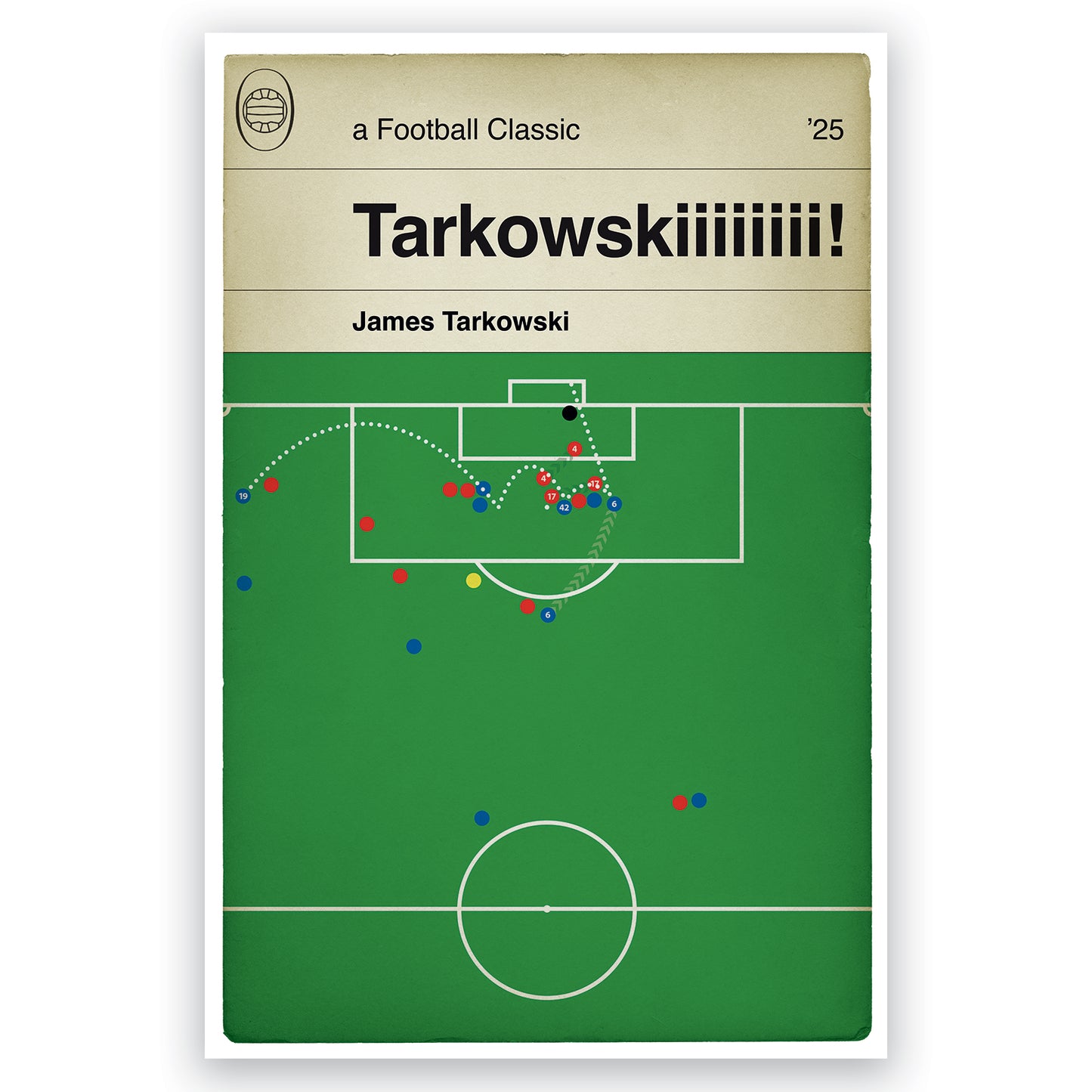 James Tarkowski Goal - Everton 2 Liverpool 2 - Final Merseyside Derby at Goodison Park - Football Book Cover Print (Various sizes)