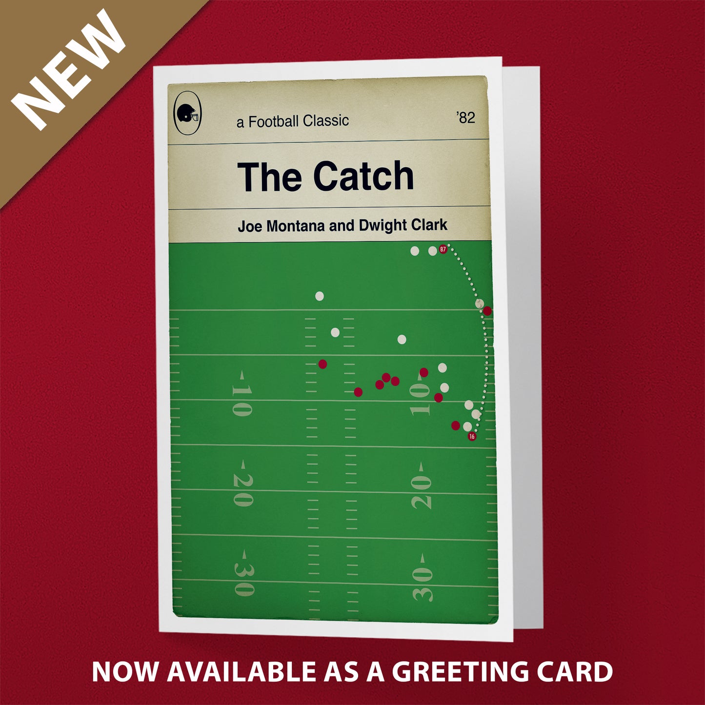 The Catch - Joe Montana / Dwight Clark - 49ers NFC Championship Game 1982 - American Football Print - Book Cover Poster - Various Sizes