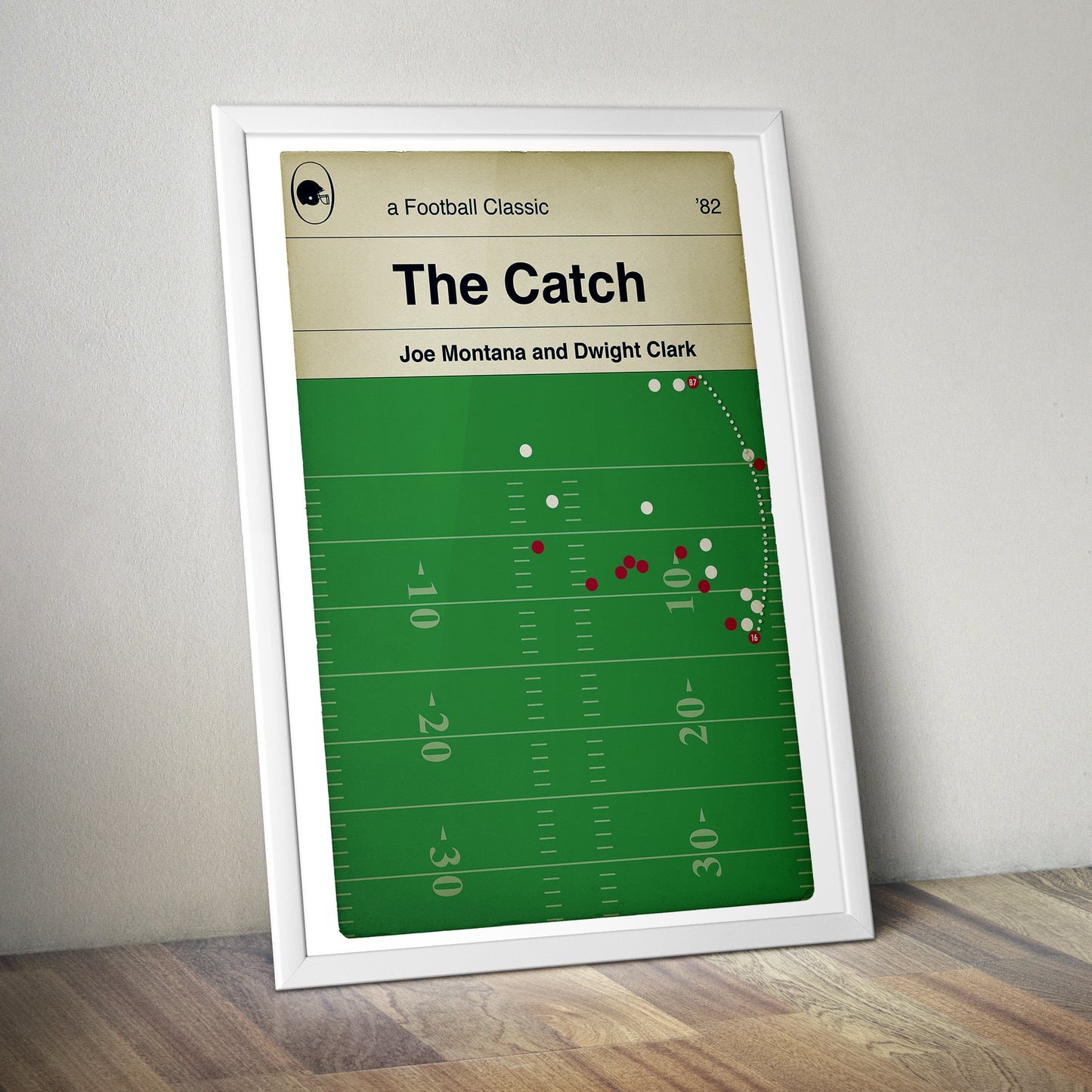 The Catch - Joe Montana / Dwight Clark - 49ers NFC Championship Game 1982 - American Football Print - Book Cover Poster - Various Sizes