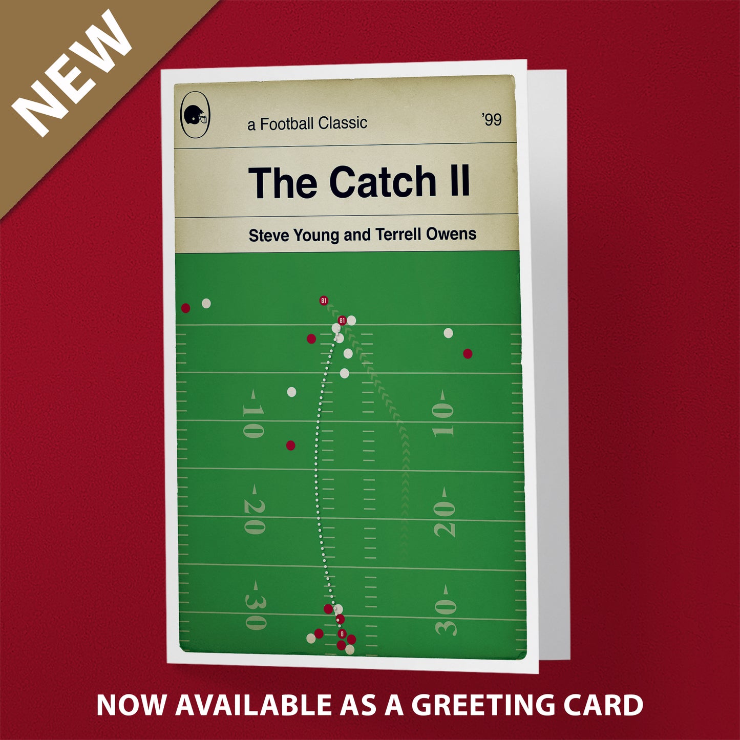 The Catch II - Steve Young / Terrell Owens - 49ers Wild Card Playoff Game 1999 - American Football Print - Book Cover Poster - Various Sizes