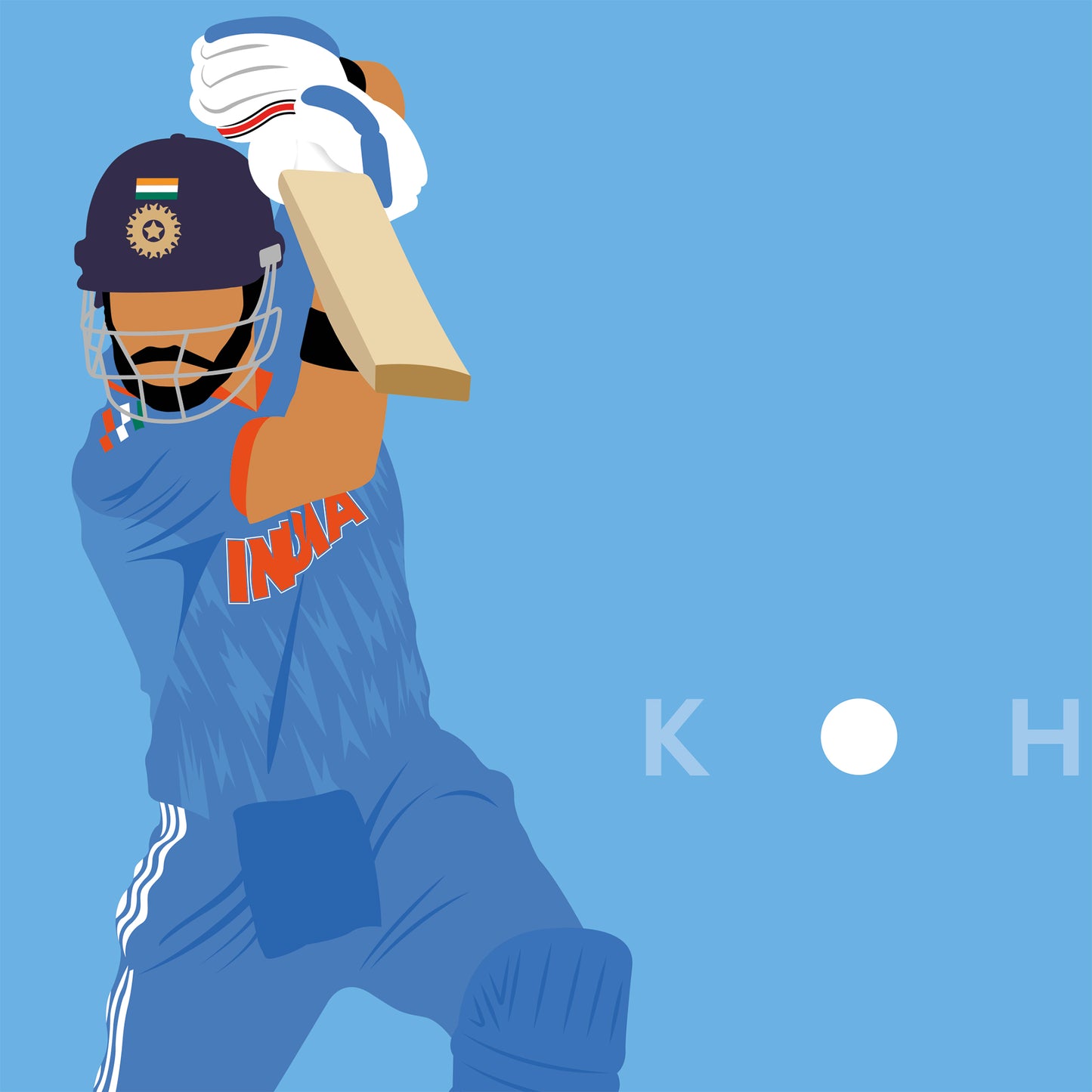 India - Virat Kohli - India Cricket - Cricket Poster - Minimal Art - Various Sizes
