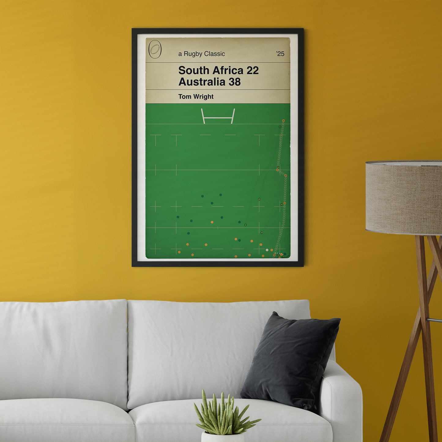 Tom Wright Australia Try - South Africa 22 Wallabies 38 - Rugby Print Gift