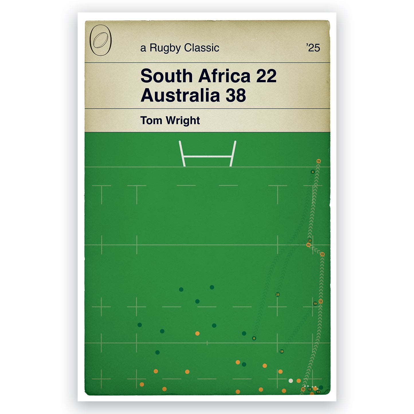 Tom Wright Australia Try - South Africa 22 Wallabies 38 - Rugby Print Gift