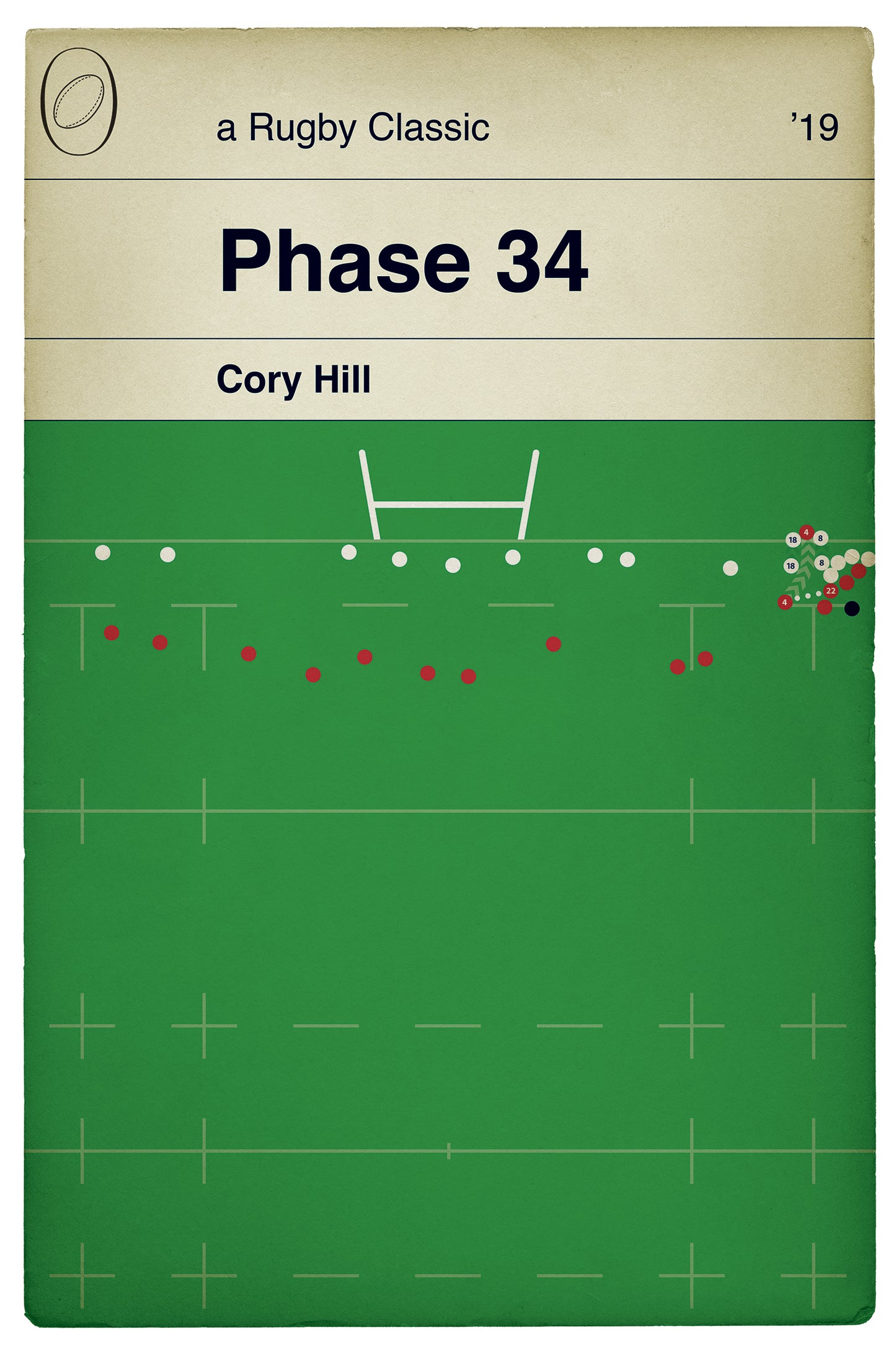 Wales 21 England 13 - Cory Hill Try - Six Nations 2019 - Phase 34 - Rugby Print - Classic Book Cover Poster (Various Sizes)