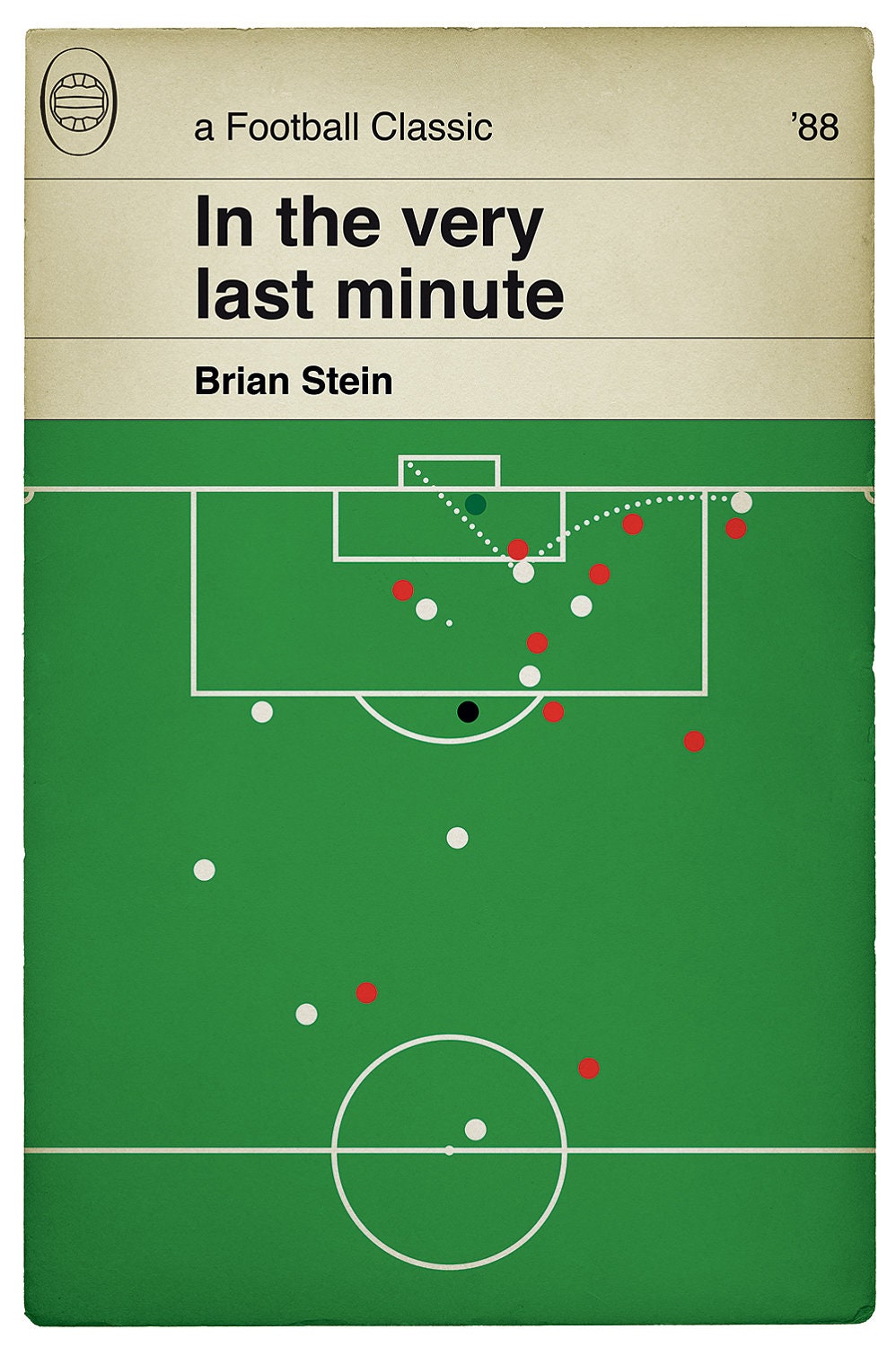 Luton Town Goal - Brian Stein winner for Luton Town v Arsenal in the League Cup Final 1988 - Football Print - Classic Book Cover Poster (Various Sizes)