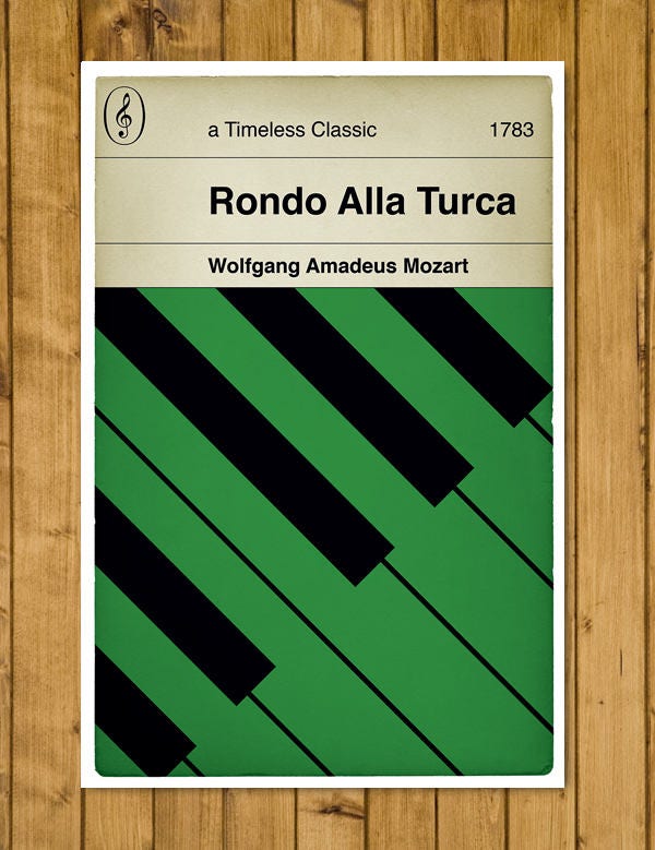 Wolfgang Amadeus Mozart - Rondo Alla Turca - Timeless Classic - Classical Music - Alternative Book Cover Poster (Various sizes available)
