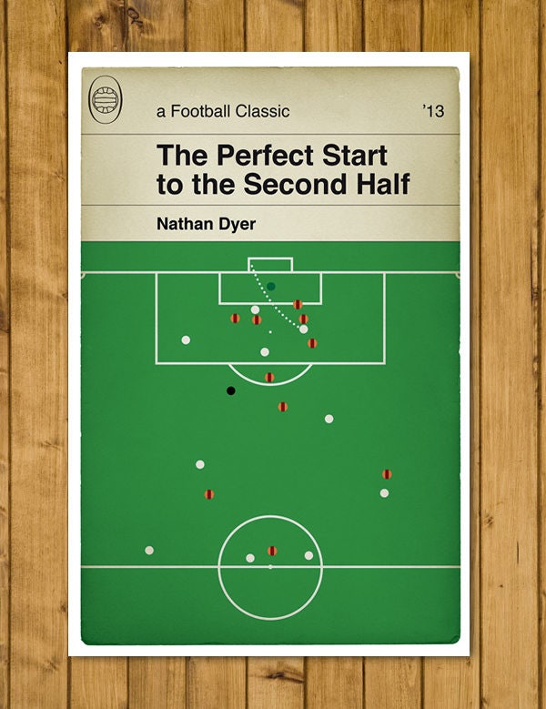 Swansea City goal v Bradford City - Nathan Dyer - 2013 League Cup Final - Classic Book Cover Poster - Football Gift (Various Sizes)
