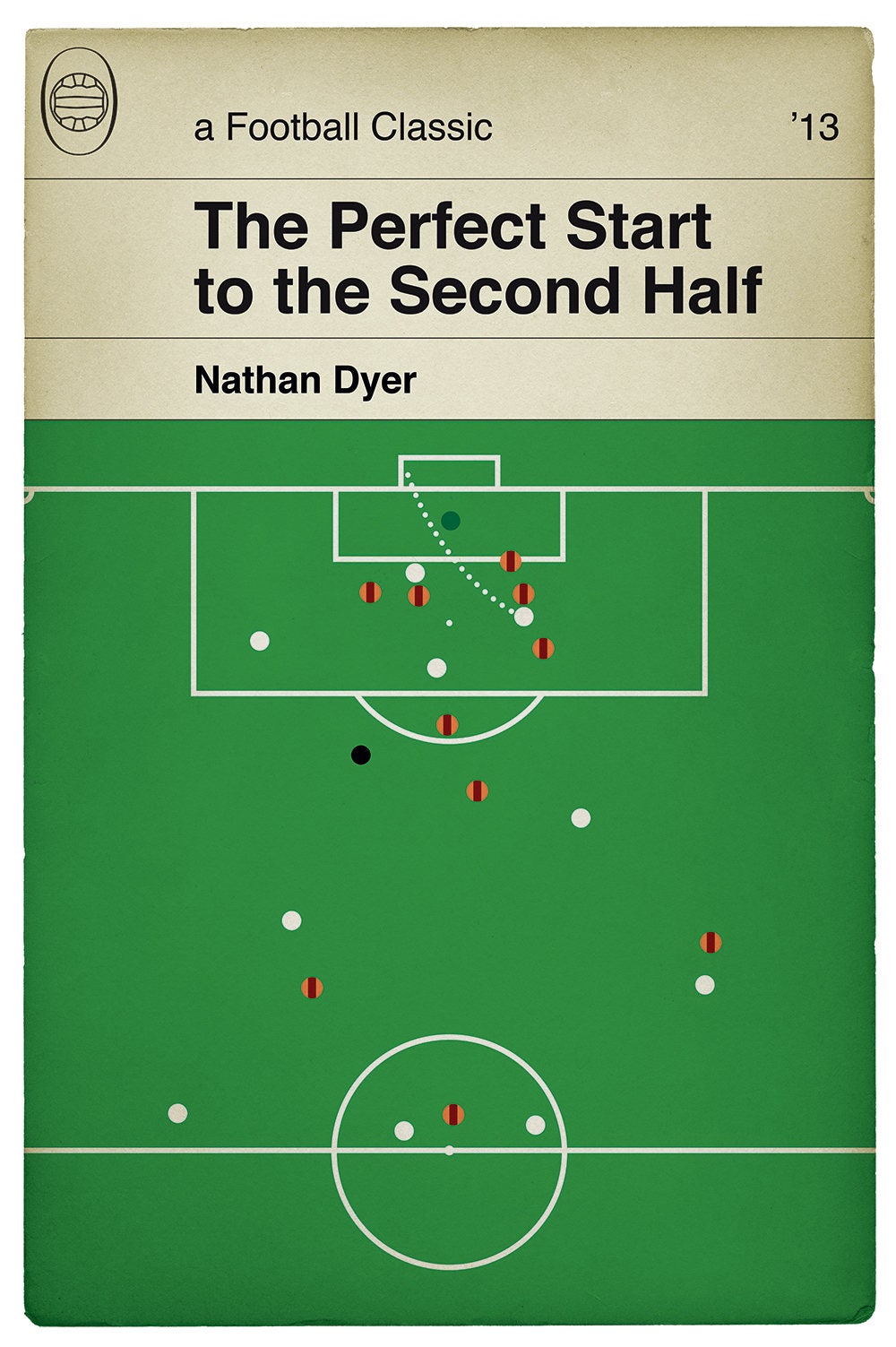 Swansea City goal v Bradford City - Nathan Dyer - 2013 League Cup Final - Classic Book Cover Poster - Football Gift (Various Sizes)
