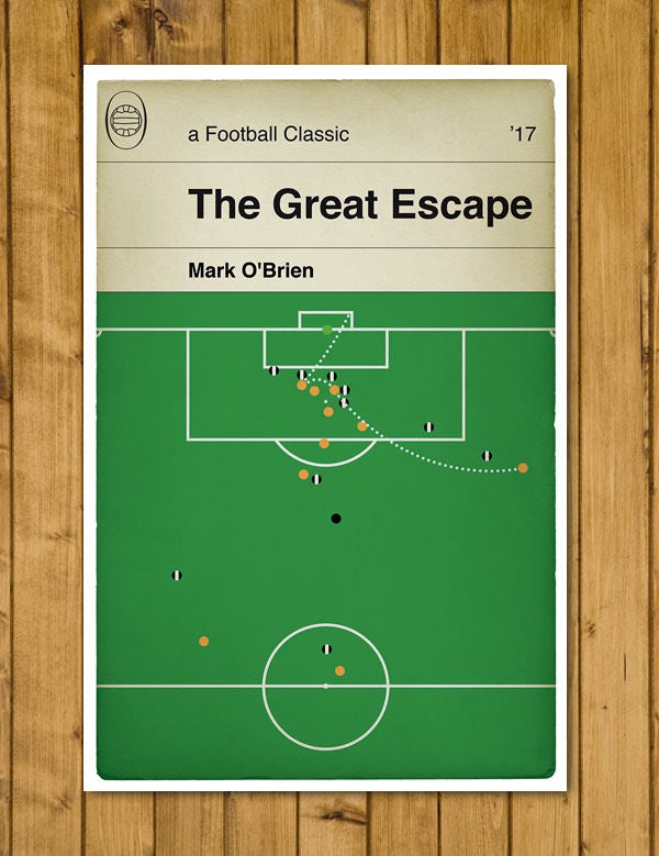 Newport County winning goal v Notts County - Mark O'Brien - The Great Escape - Football Gift - Football Poster (Various Sizes)