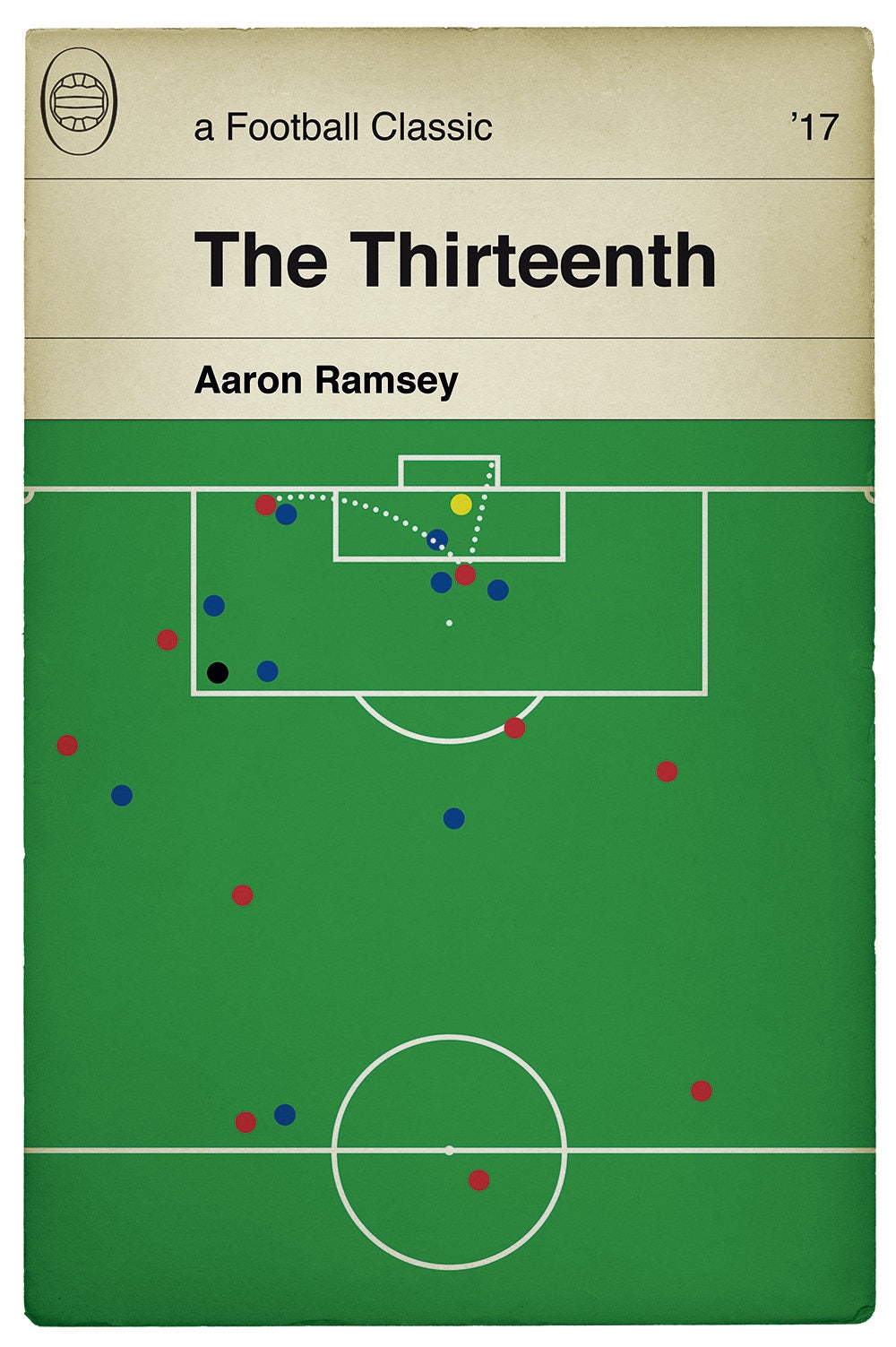 Arsenal winning goal v Chelsea in FA Cup Final 2017 - Aaron Ramsey header - Classic Book Cover Poster - Football Gift (Various Sizes)