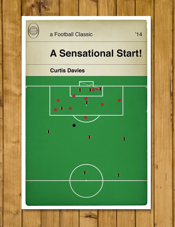 Hull City second goal v Arsenal - FA Cup Final 2014 - Curtis Davies Goal - Classic Book Cover Poster - Football Gift (Various Sizes)