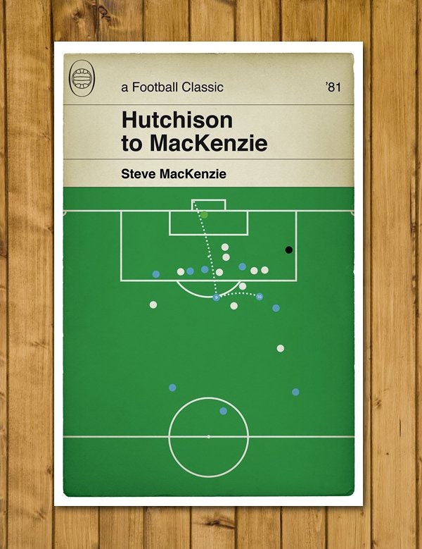 Steve MacKenzie Volley - Man City Goal v Tottenham - Cup Final 1981 - Classic Book Cover Print - Football Gift (Various Sizes)