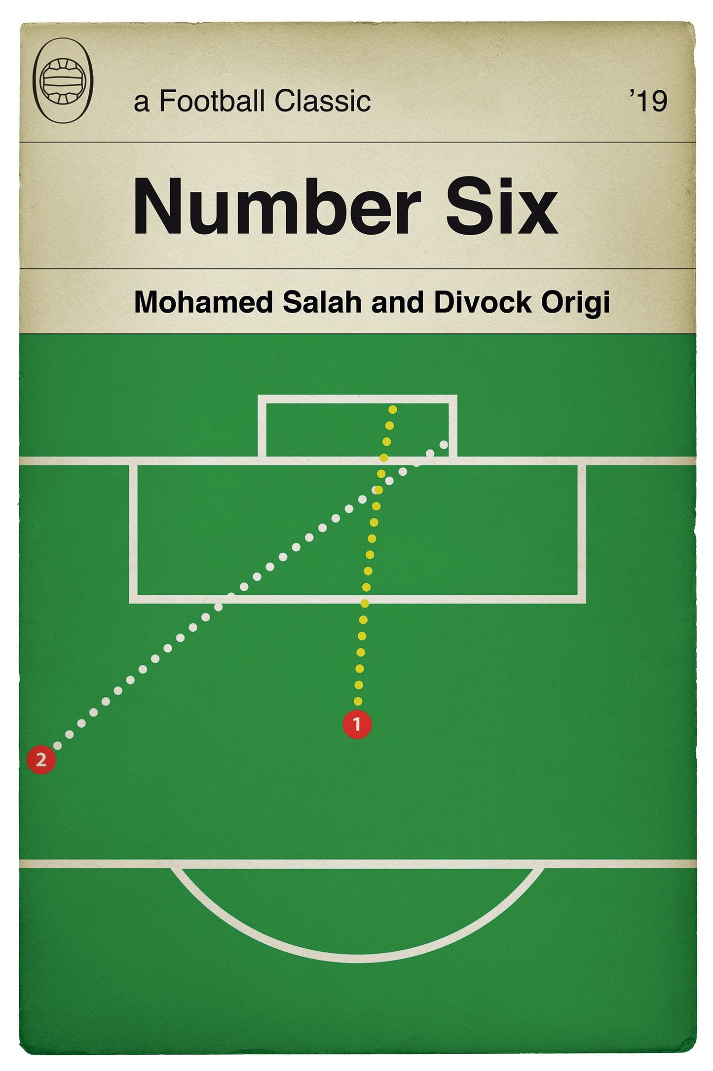 Liverpool Goals v Tottenham Hotspur - Mo Salah & Divock Origi - Number 6 - Champions League Final 2019 - Book Cover Poster (Various Sizes)
