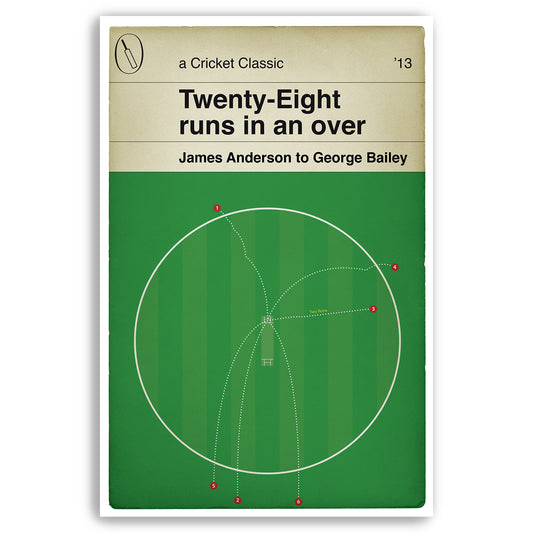 George Bailey - 28 runs in an over - Jimmy Anderson - Australia v England 2013 - Cricket Print - Classic Book Cover Poster (Various Sizes)