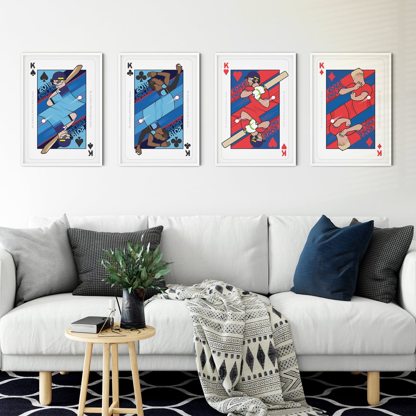 Kings of White Ball Cricket - England World Cup Winners - ODI 2019 and T20 2022 - Set of 4 Prints - Various Sizes