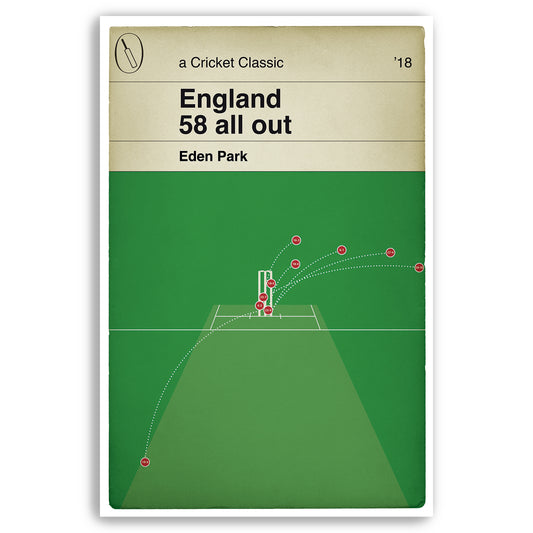 England 58 all out - New Zealand v England 2018 - Eden Park - Auckland - Cricket Print - Classic Book Cover Poster (Various Sizes)