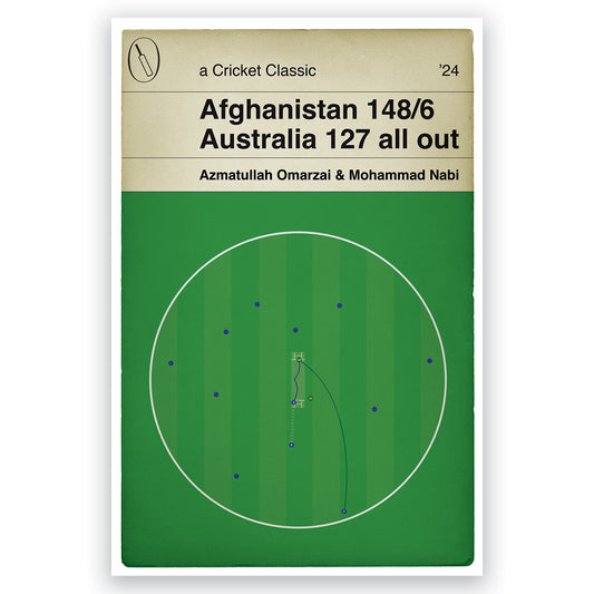 Afghanistan v Australia - Mohammad Nabi Winning Catch - Azmatullah Omarzai Wicket - T20 World Cup 2024 - Cricket Print - Classic Book Cover Poster - Cricket Gift (Various Sizes)