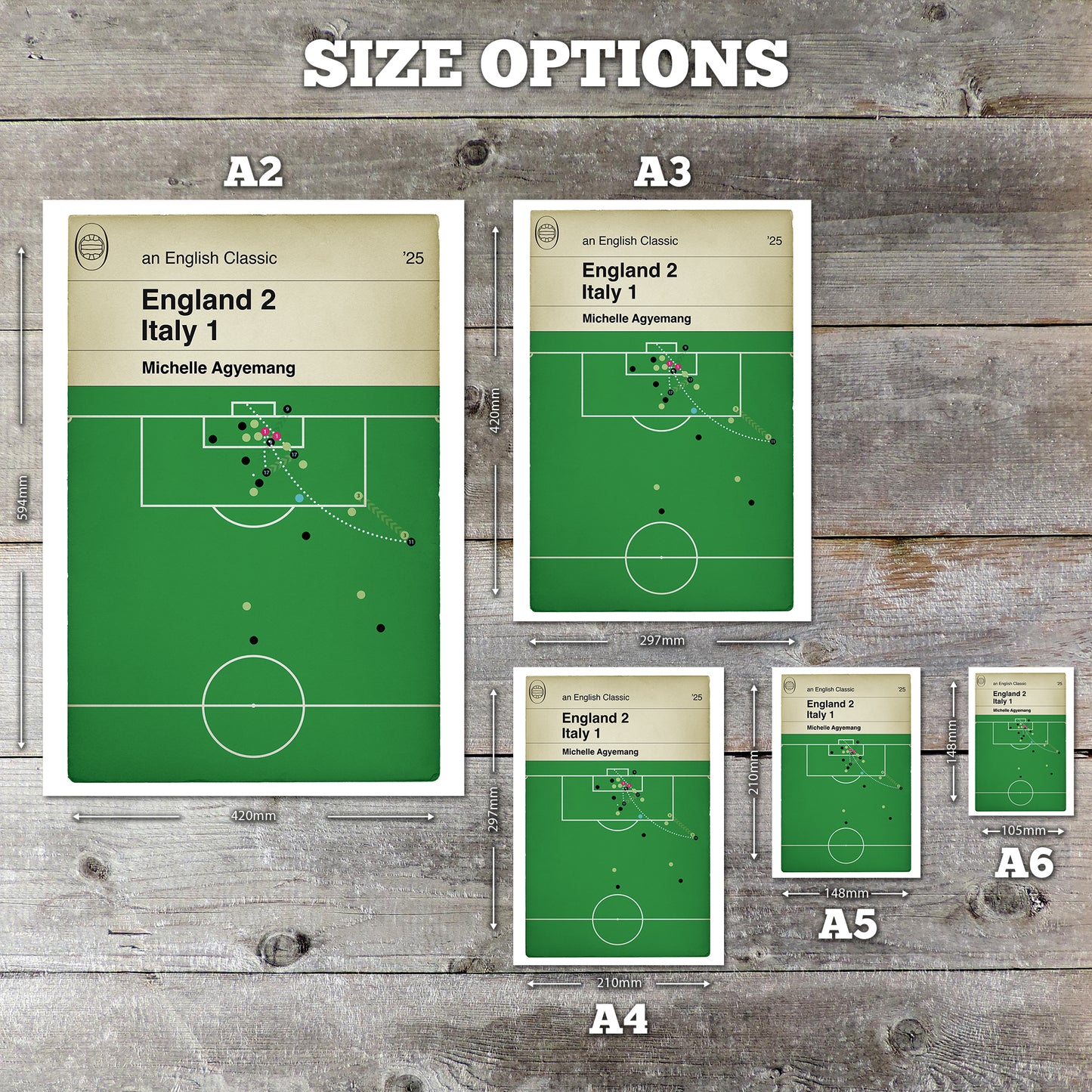 England 2 Italy 1 - Euro 2025 Semi-Final - Michelle Agyemang Late Equaliser - England Goal Book Art - Gift for Lionesses Fan (Various Sizes)