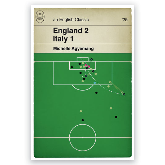 England 2 Italy 1 - Euro 2025 Semi-Final - Michelle Agyemang Late Equaliser - England Goal Book Art - Gift for Lionesses Fan (Various Sizes)