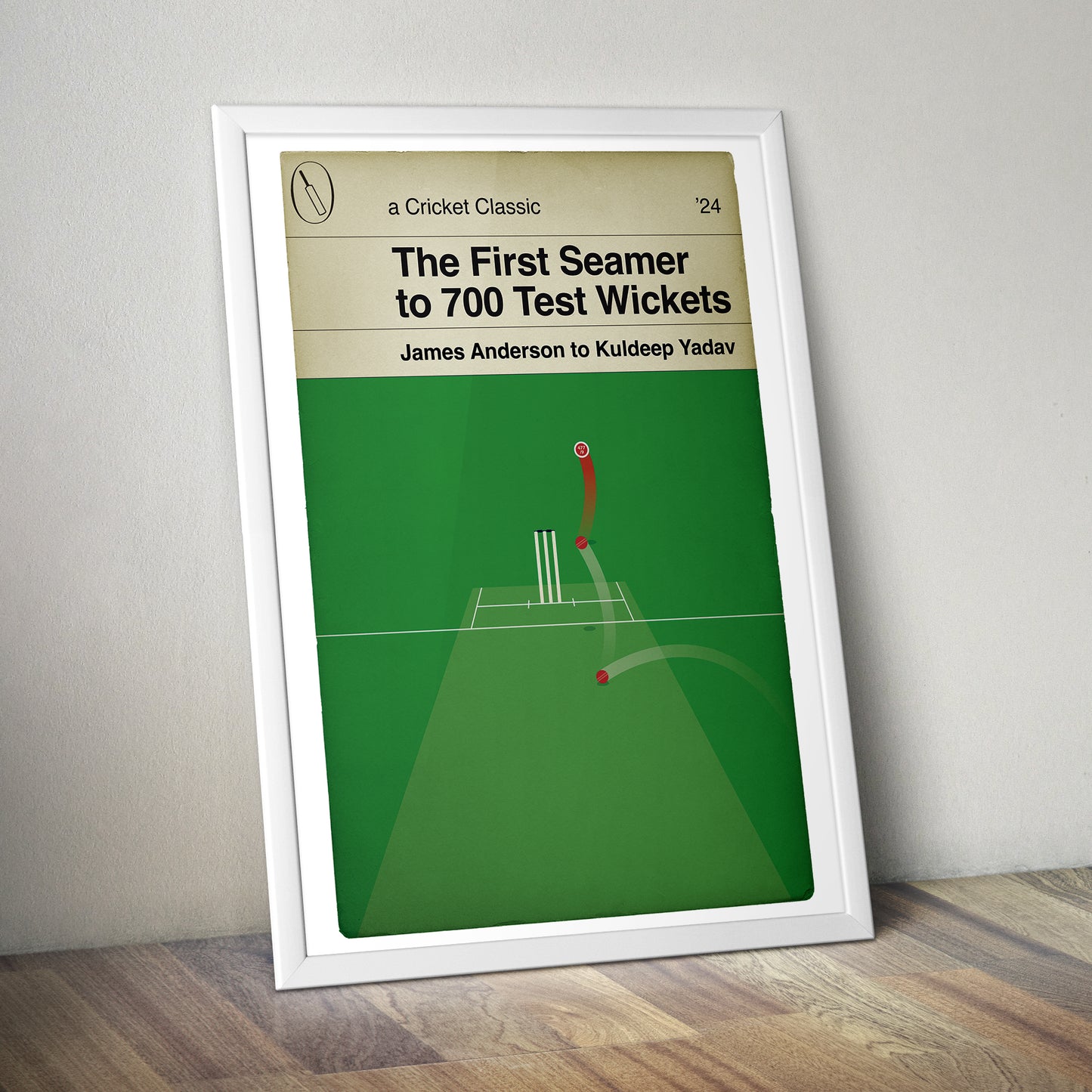 First Seamer to 700 Test wickets - James Anderson - England v India 2024 - 700th Wicket - Book Cover Poster - Cricket Gift (Various Sizes)