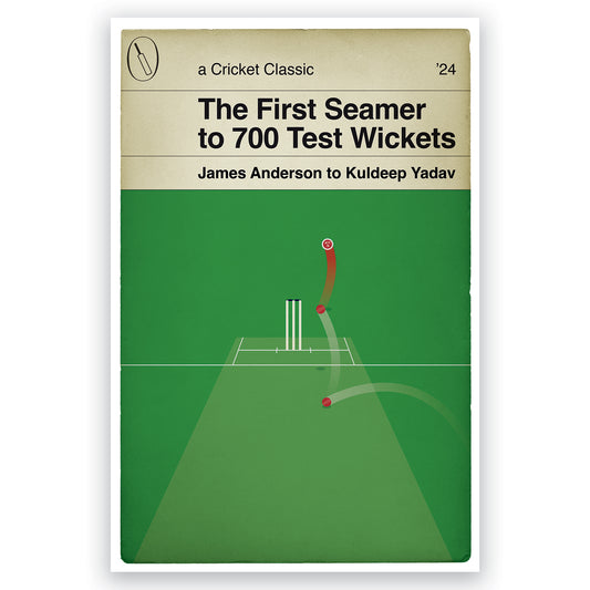 First Seamer to 700 Test wickets - James Anderson - England v India 2024 - 700th Wicket - Book Cover Poster - Cricket Gift (Various Sizes)