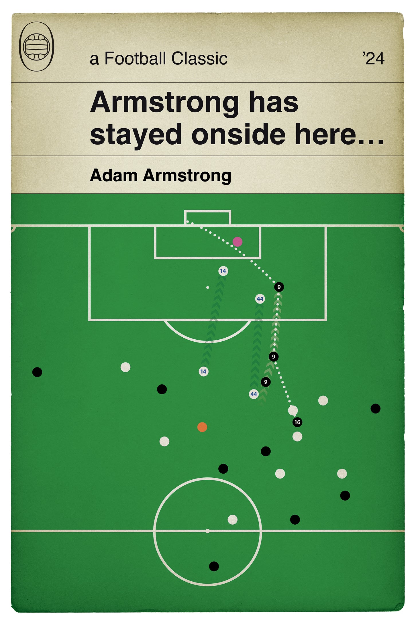 Adam Armstrong Winner - Saints Goal - Southampton 1 Leeds United 0 - Championship Play-Off Final - Football Book Cover Poster - Various Sizes