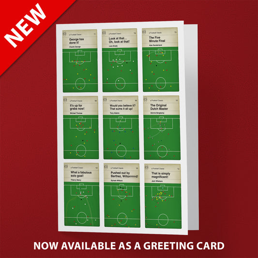 Nine Iconic Arsenal Goals - 9 Up Poster - Brady, Thomas, Adams, Bergkamp, Henry - Classic Book Cover Print - Football Gift (Various Sizes)