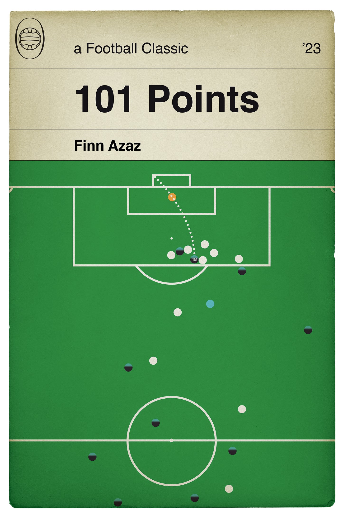 Plymouth Argyle 101 Points - Finn Azaz goal v Port Vale - League One Champions 2023 - Football Print - Book Cover Goal Poster (Various Sizes)