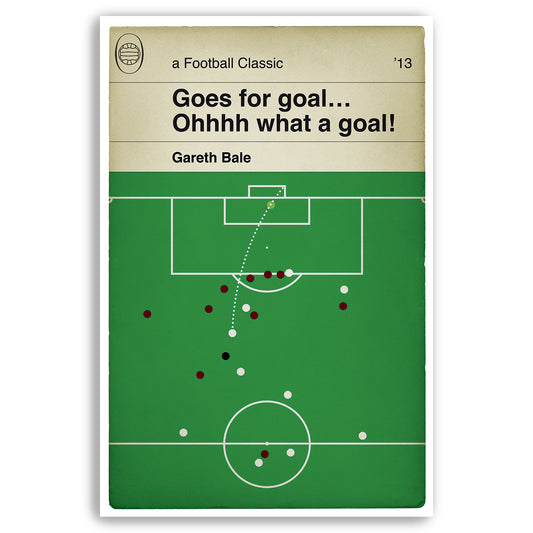 Tottenham Hotspur goal v West Ham United 2013 - Gareth Bale Last Minute Winner - Classic Book Cover Print - Football Gift (Various Sizes)