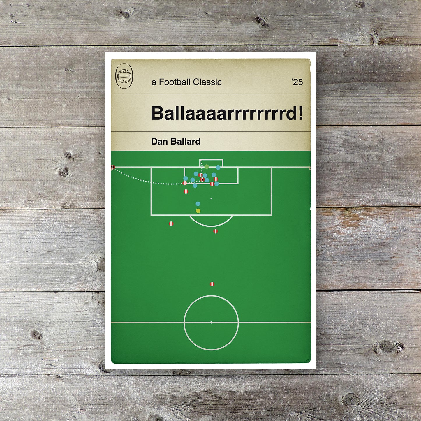 Dan Ballard Goal - Sunderland 1 Coventry City 1 - Championship Play-Off Semi-Final 2025 - Classic Book Cover Football Poster (Various sizes)