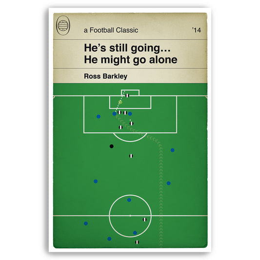 Everton goal v Newcastle 2014 - Ross Barkley - Classic Book Cover Print - Football Gift (Various Sizes)