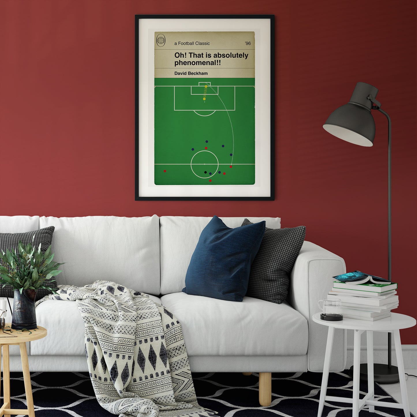 Manchester United Goal v Wimbledon - David Beckham from the halfway line - Premier League 1996 - Football Art