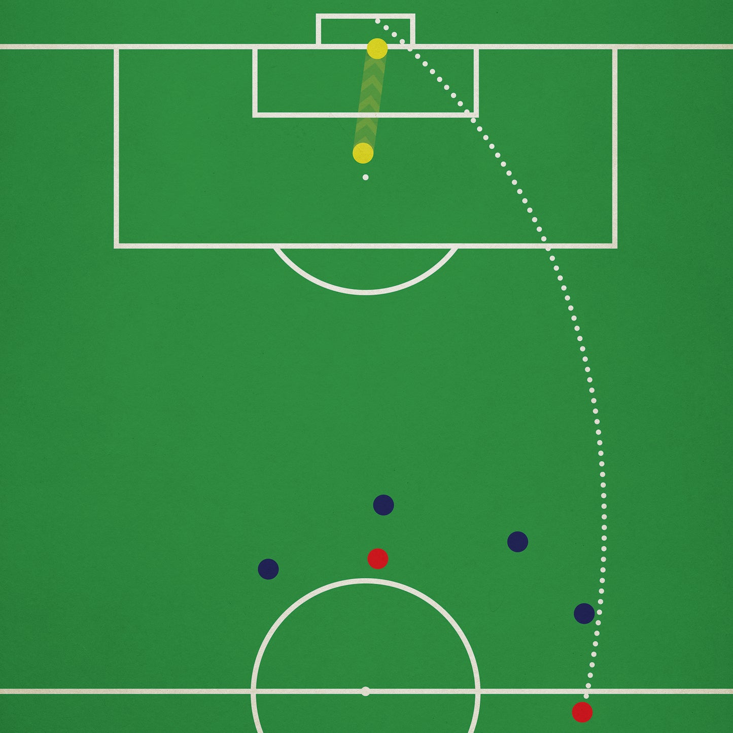 Manchester United Goal v Wimbledon - David Beckham from the halfway line - Premier League 1996 - Football Art