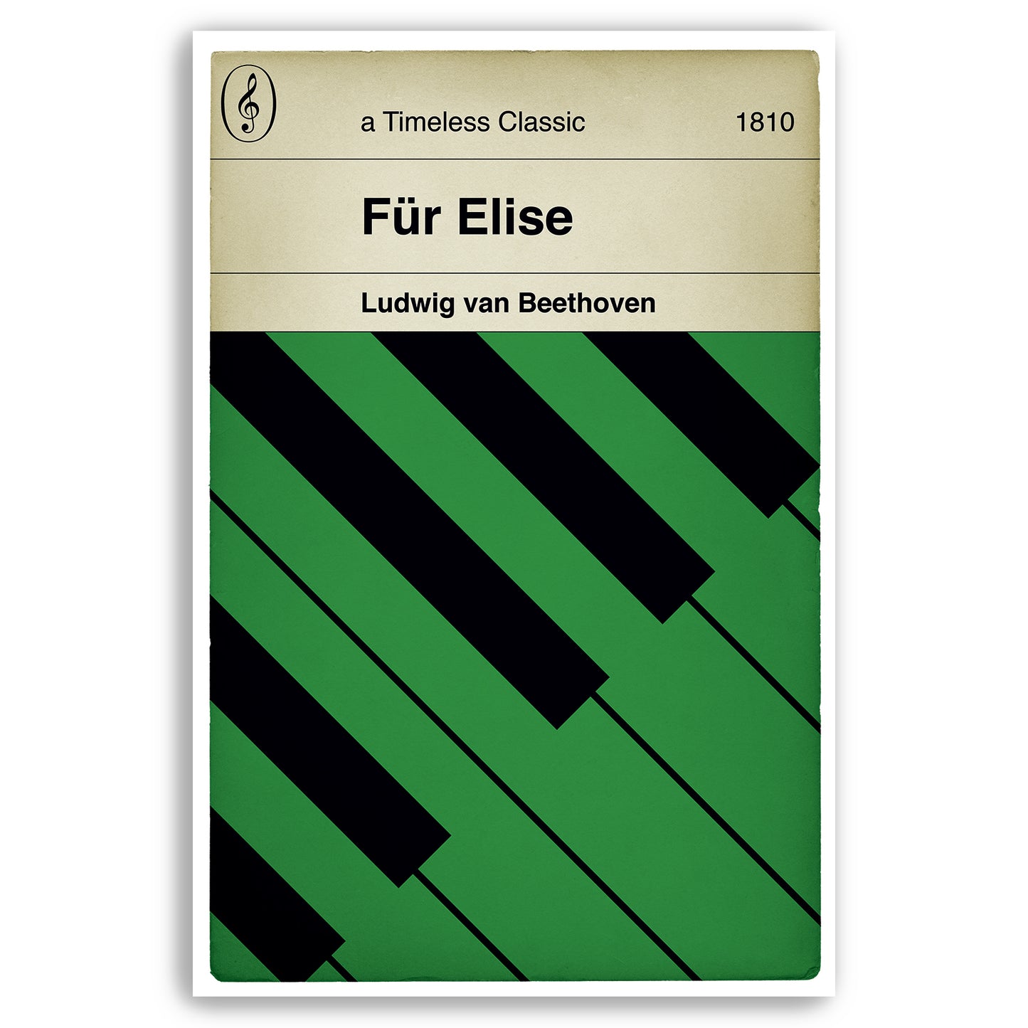 Ludwig van Beethoven - Für Elise - Timeless Classic - Classical Music - Alternative Book Cover Poster (Various sizes available)