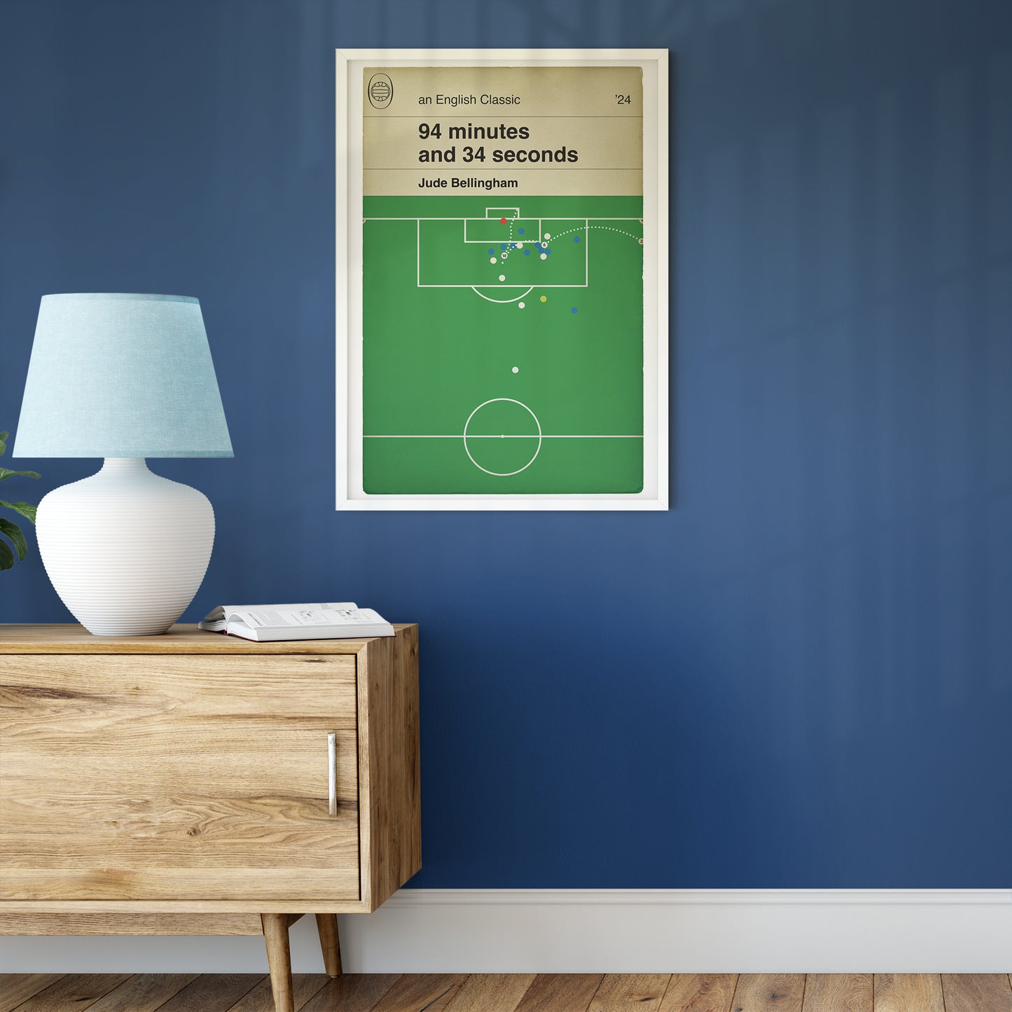 England Goal - Jude Bellingham Overhead Kick - England 2 Slovakia 1 - Euro 2024 - Football Gift - Classic Goal Book Cover Poster (Various Sizes)