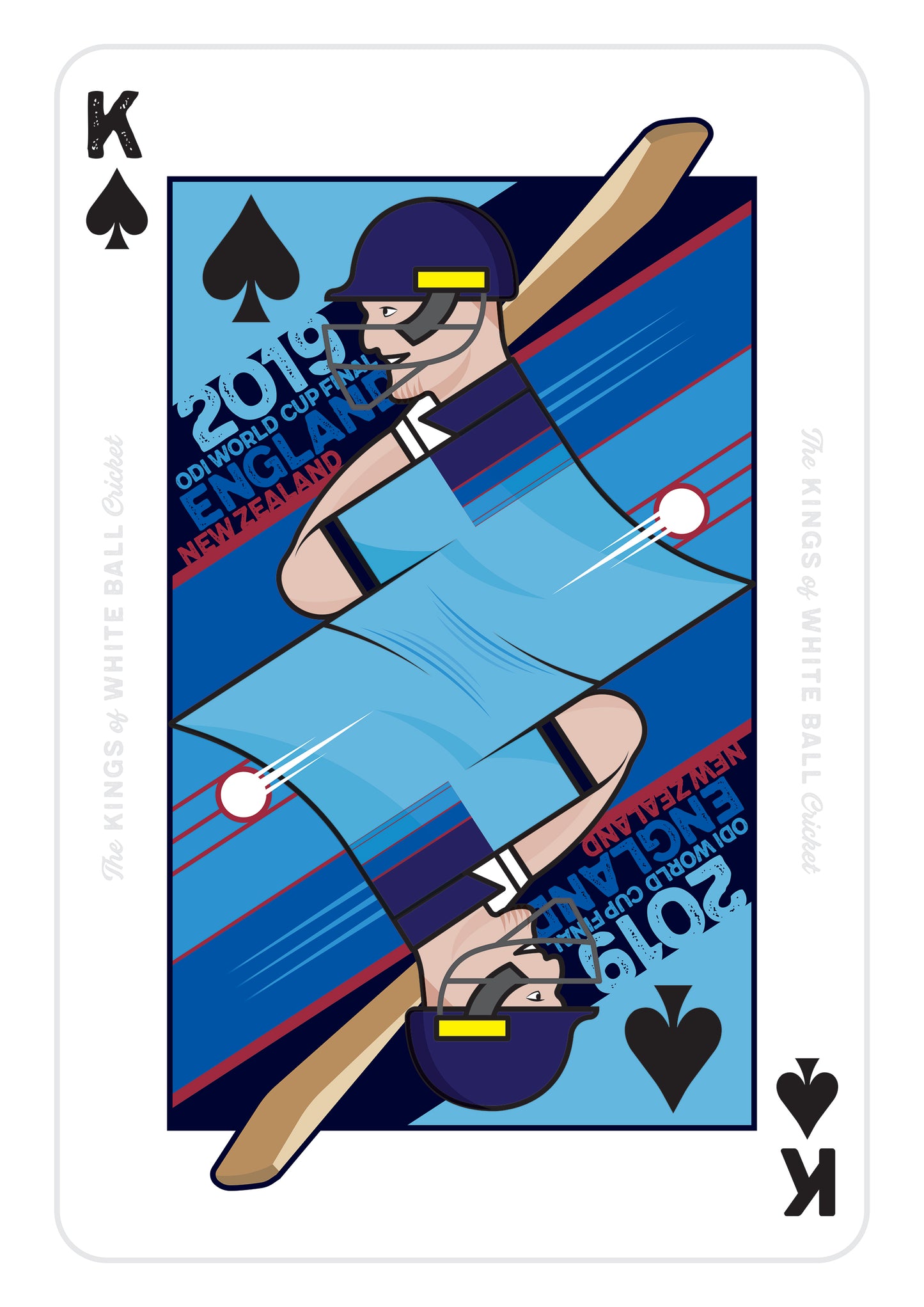 England Cricket - The Kings of White Ball Cricket - World Cup Winners - ODI World Cup 2019 and T20 World Cup 2022 - Playing Cards Poster - Various Sizes