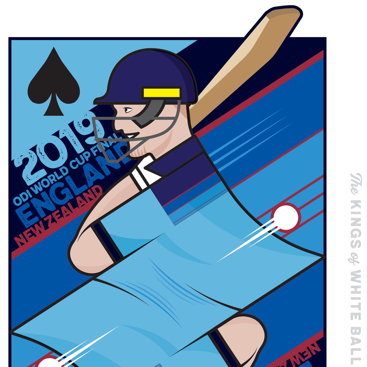 Kings of White Ball Cricket - England World Cup Winners - ODI 2019 and T20 2022 - Set of 4 Prints - Various Sizes