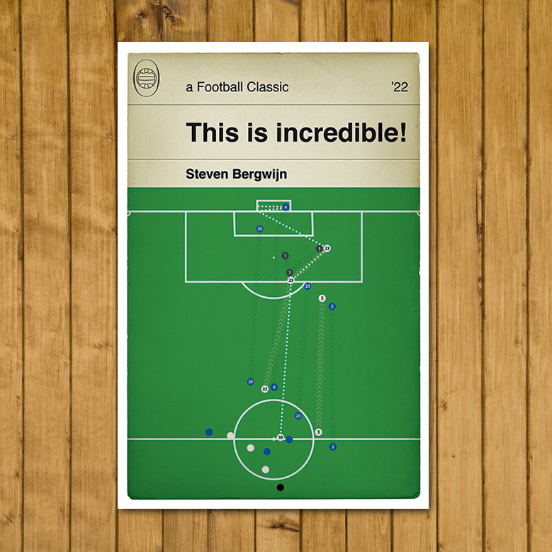 Steven Bergwijn winner v Leicester City 2022 - Leicester 2 Tottenham 3 - 97th minute winner - Football Book Cover Print (Various Sizes)