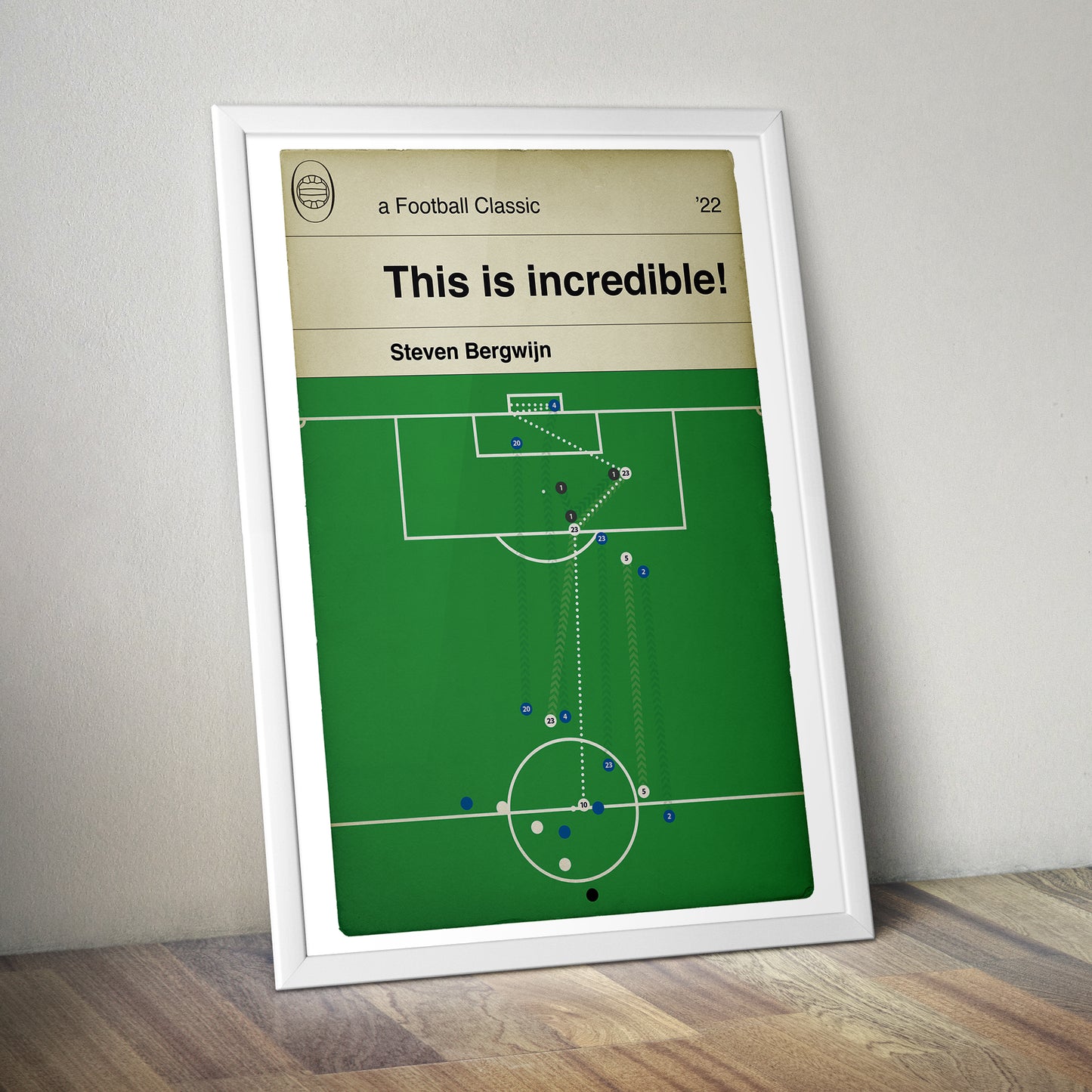 Steven Bergwijn winner v Leicester City 2022 - Leicester 2 Tottenham 3 - 97th minute winner - Football Book Cover Print (Various Sizes)