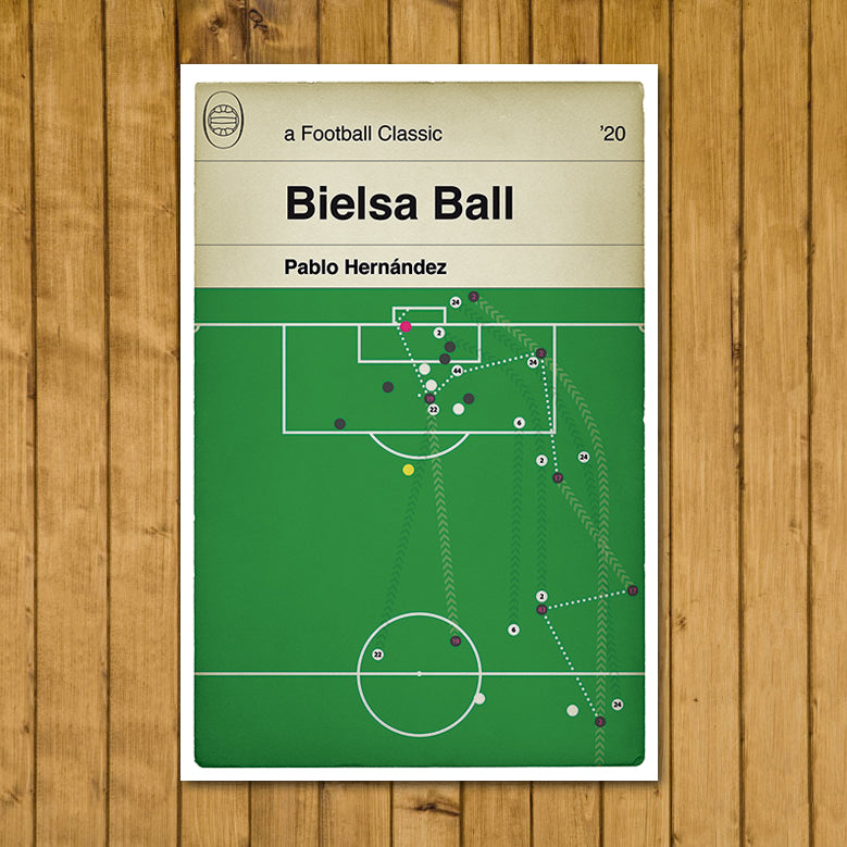 Leeds United winning goal v Swansea City 2020 - Pablo Hernández - Bielsa Ball - Swansea 0 Leeds United 1 - Book Cover Poster (Various Sizes)