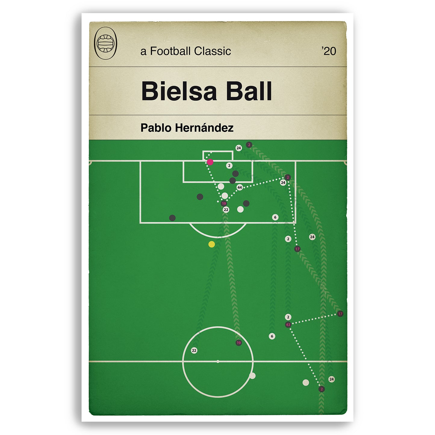 Leeds United winning goal v Swansea City 2020 - Pablo Hernández - Bielsa Ball - Swansea 0 Leeds United 1 - Book Cover Poster (Various Sizes)