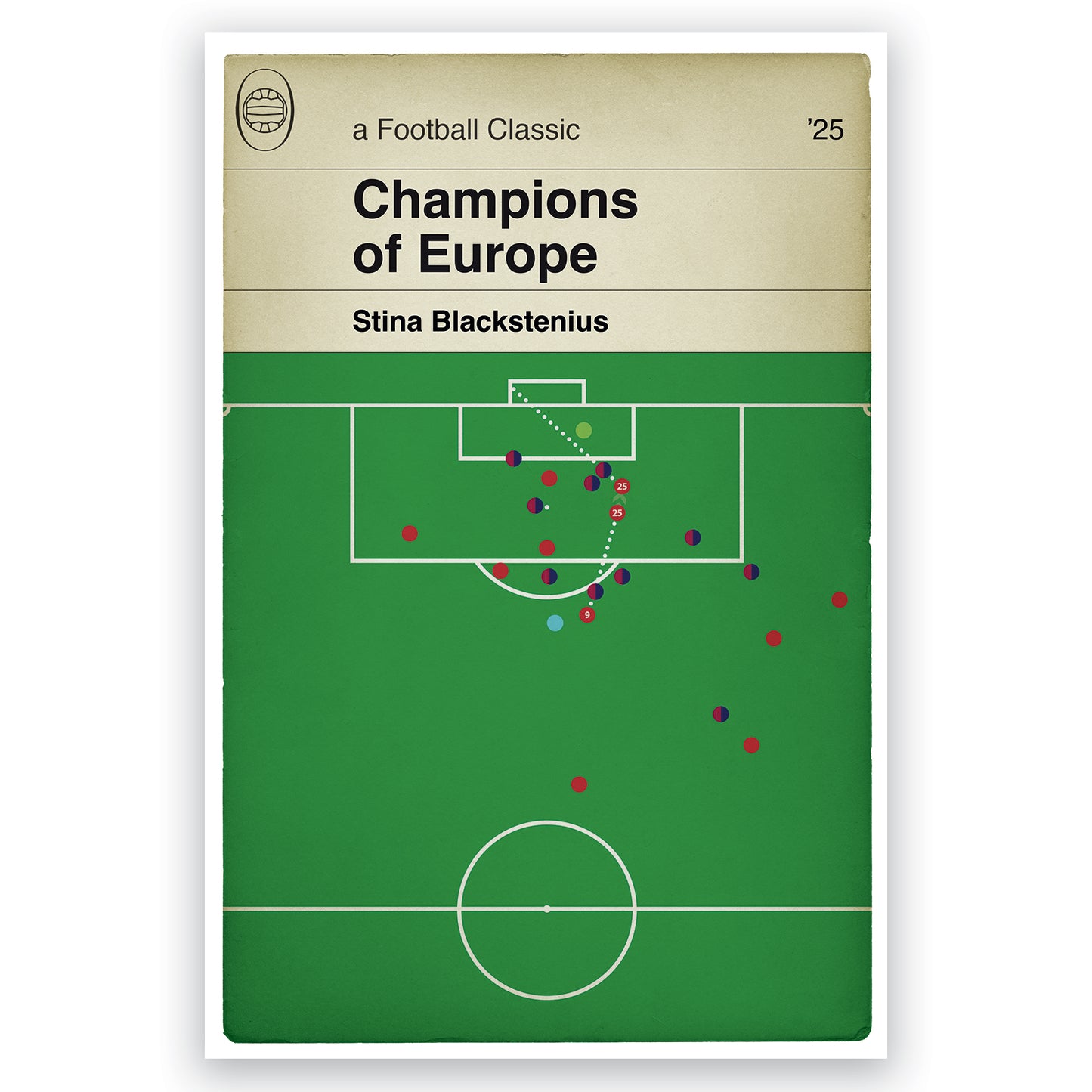 Arsenal Winner - Stina Blackstenius goal - Women’s Champions League Final 2025 - Arsenal 1 Barcelona 0 -  Book Cover Poster (Various Sizes)